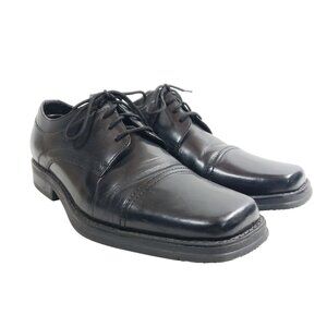 Nunn Bush Mens Size 10.5 Black Leather Square Toe Casual Dress Shoes